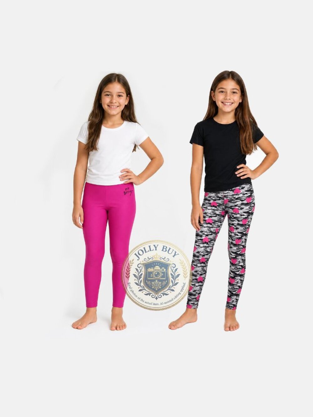 Betsey Johnson Girls' Leggings 2-Piece Set Animal Print Pink Full Length Size M